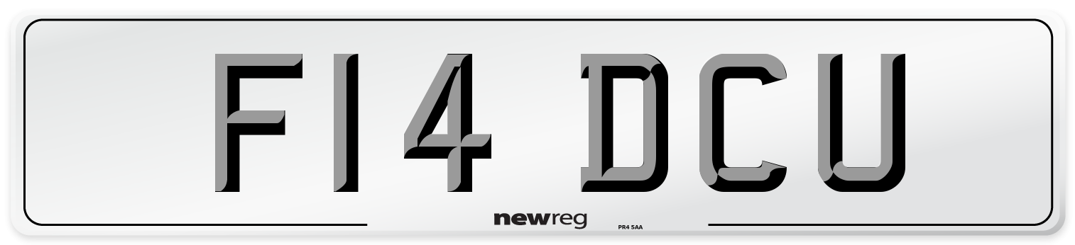 F14 DCU Number Plate from New Reg